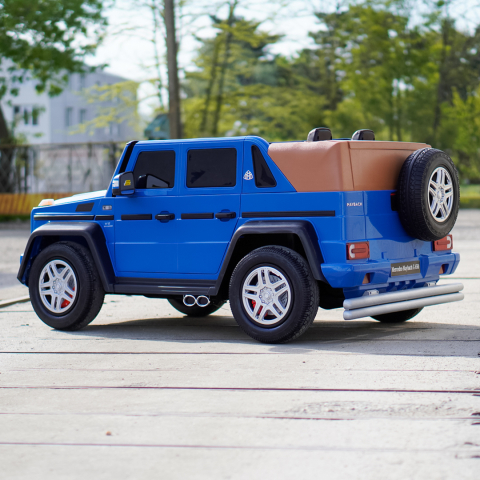 Electric Ride-On Car for Kids 5–14 Years, Mercedes G650 Maybach XXL, 24V 14Ah, 2-Seater, Inflatable Rubber Wheels, Blue [7]