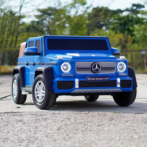 Electric Ride-On Car for Kids 5–14 Years, Mercedes G650 Maybach XXL, 24V 14Ah, 2-Seater, Inflatable Rubber Wheels, Blue [1]