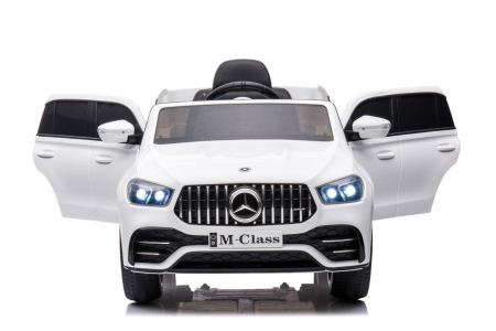 Electric Ride-On cars - Electric ride on car Mercedes M-class, 4x4 140W 12V, leather seat, white