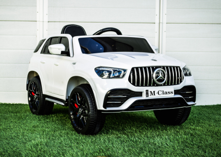 Electric ride on car Mercedes M-class, 4x4 140W 12V, leather seat, white [2]