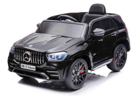 Masinute cu licenta - Masinuta electrica Mercedes M-class 4x4, 140W, 12V, scaun tapitat, negru