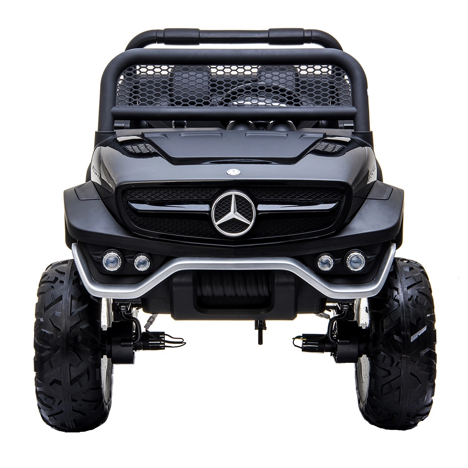 Ride On ATV & UTV - Licensed ride-on car for children, Mercedes UNIMOG, 2 seats, 4x4 140W, black