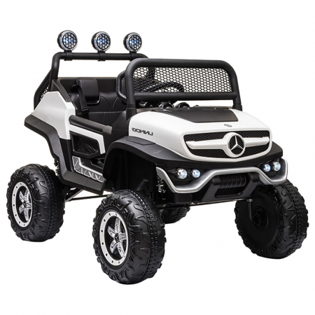 Electric Ride-On cars - Electric ride on car for children Mercedes UNIMOG, 90W 12V, white