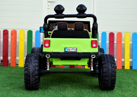 Electric ride-on car for children Monster Truck SX1719, 2 seats, 4x4, 180W, 12V, green [6]
