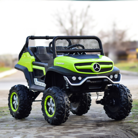 Masinuta electrica pentru 2 copii, licenta Mercedes UNIMOG, 4x4 140W, PREMIUM, verde [1]