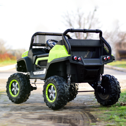 Masinuta electrica pentru 2 copii, licenta Mercedes UNIMOG, 4x4 140W, PREMIUM, verde [6]