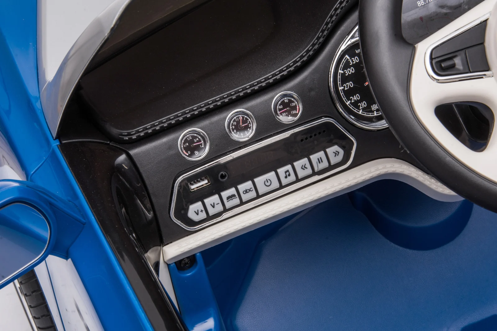 Masinuta electrica pentru copii Bentley Mulsanne, 90W, echipare premium, albastru [10]