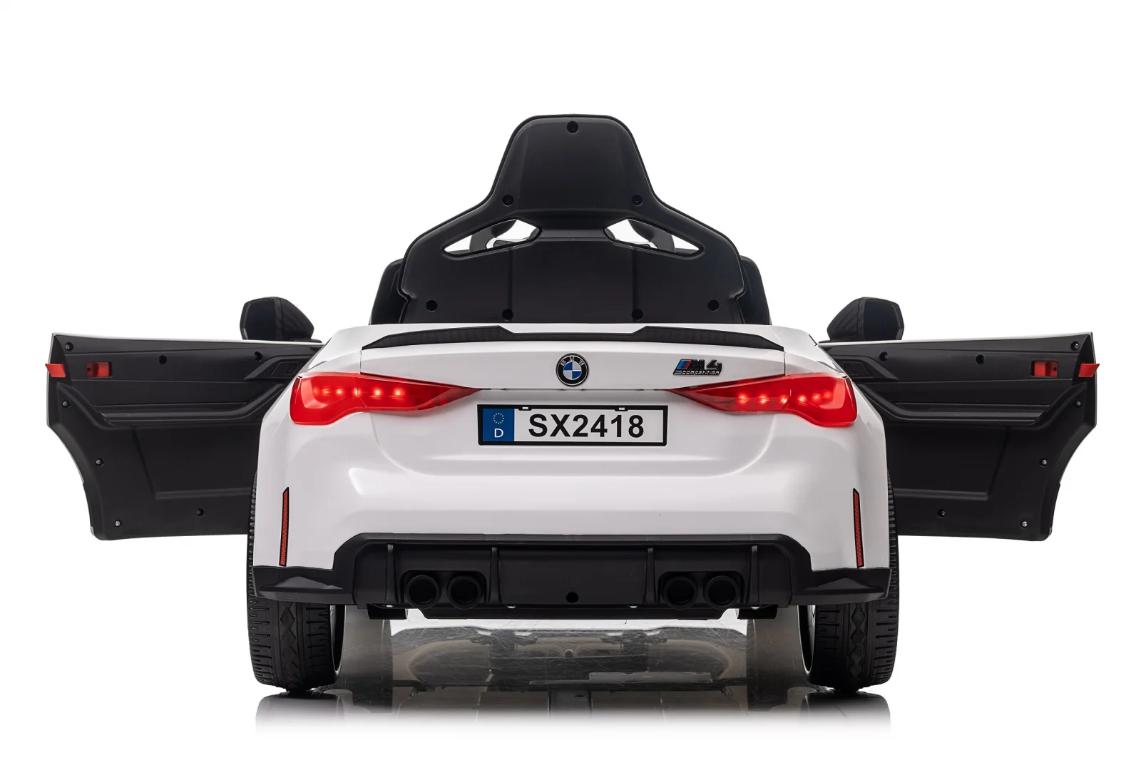 Licensed electric ride-on car for children, Bmw M4, 90W, baterie 12V, EVA wheels, premium, white [4]