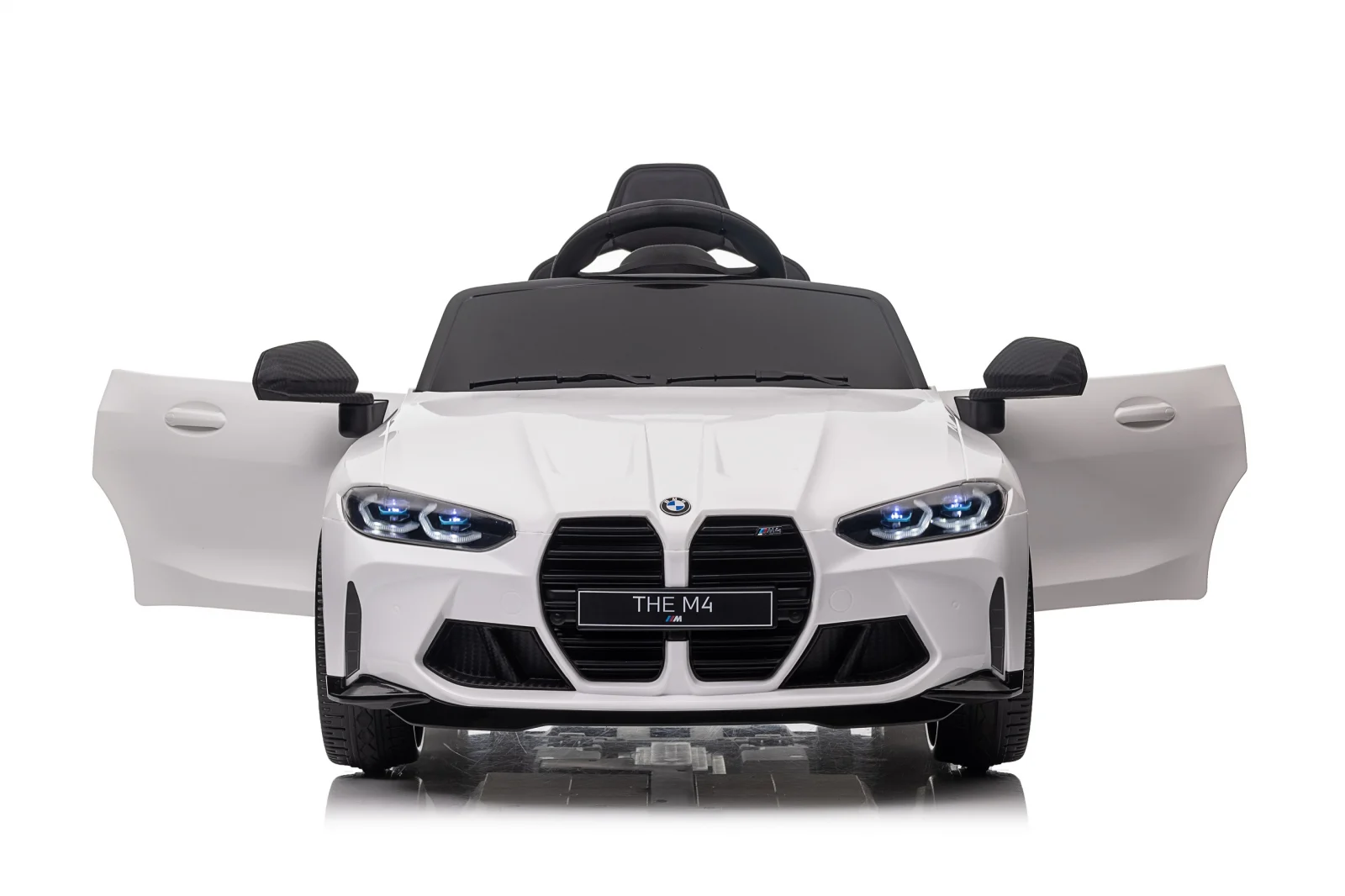 Licensed electric ride-on car for children, Bmw M4, 90W, baterie 12V, EVA wheels, premium, white [1]