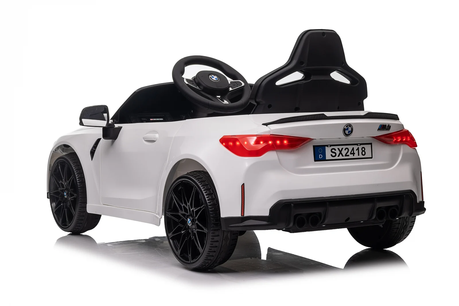 Licensed electric ride-on car for children, Bmw M4, 90W, baterie 12V, EVA wheels, premium, white [6]