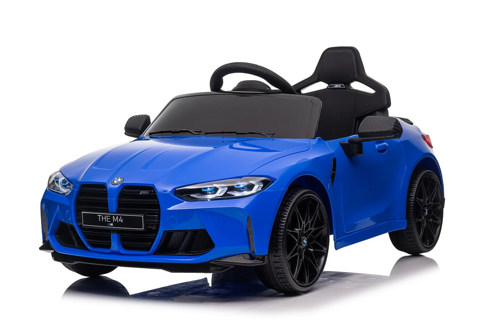 Licensed Ride On cars - Licensed electric ride-on car for children, Bmw M4, 90W, baterie 12V, EVA wheels, premium, blue