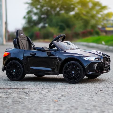 Licensed electric ride-on car for children, Bmw M4, 90W, baterie 12V, EVA wheels, premium, black [12]