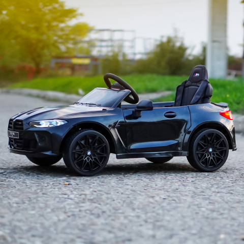 Licensed electric ride-on car for children, Bmw M4, 90W, baterie 12V, EVA wheels, premium, black [5]