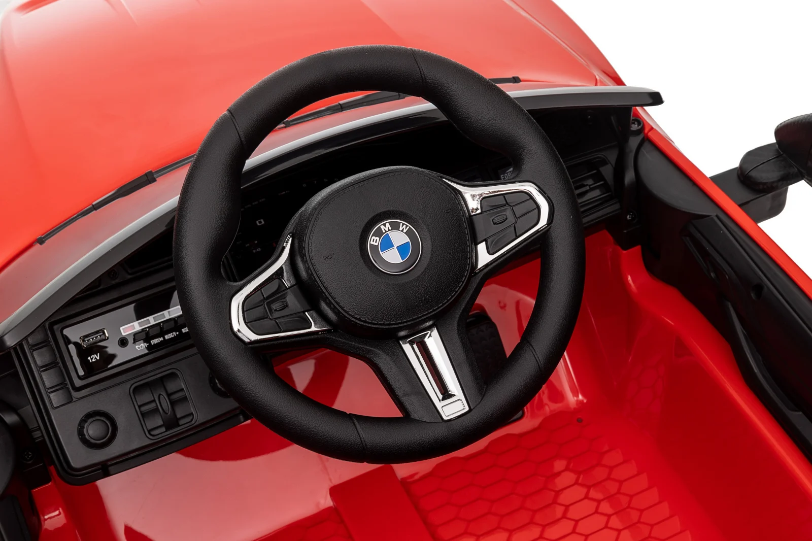 Masinuta electrica pentru copii, Bmw M4, 90W putere, baterie 12V 7Ah, roti EVA, scaun tapitat, rosie [23]