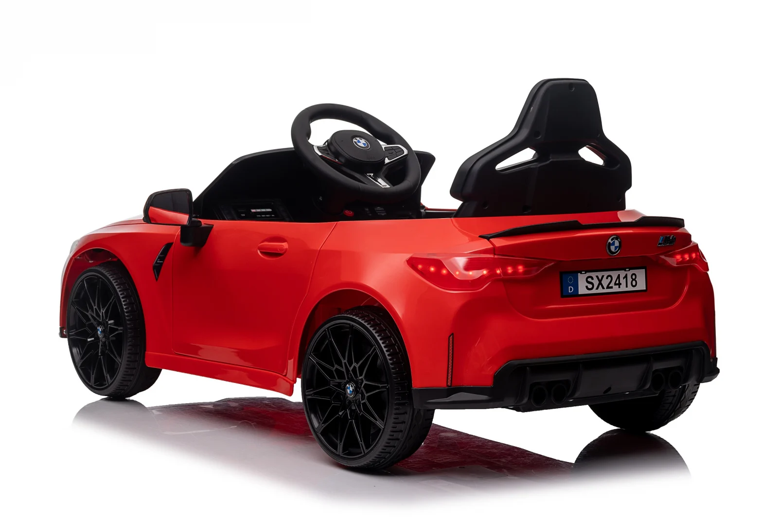 Masinuta electrica pentru copii, Bmw M4, 90W putere, baterie 12V 7Ah, roti EVA, scaun tapitat, rosie [21]