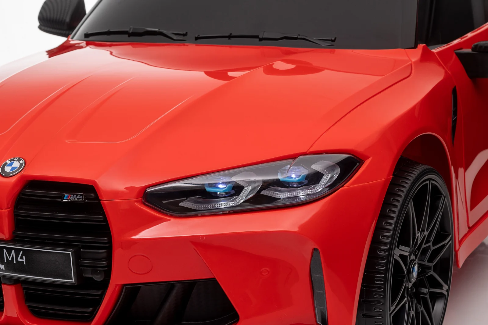 Masinuta electrica pentru copii, Bmw M4, 90W putere, baterie 12V 7Ah, roti EVA, scaun tapitat, rosie [20]