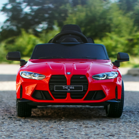 Masinuta electrica pentru copii, Bmw M4, 90W putere, baterie 12V 7Ah, roti EVA, scaun tapitat, rosie [1]