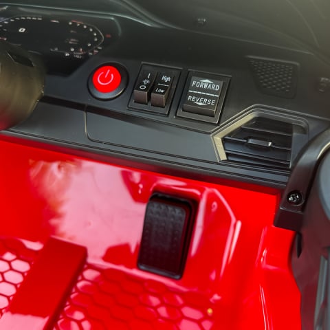 Masinuta electrica pentru copii, Bmw M4, 90W putere, baterie 12V 7Ah, roti EVA, scaun tapitat, rosie [17]