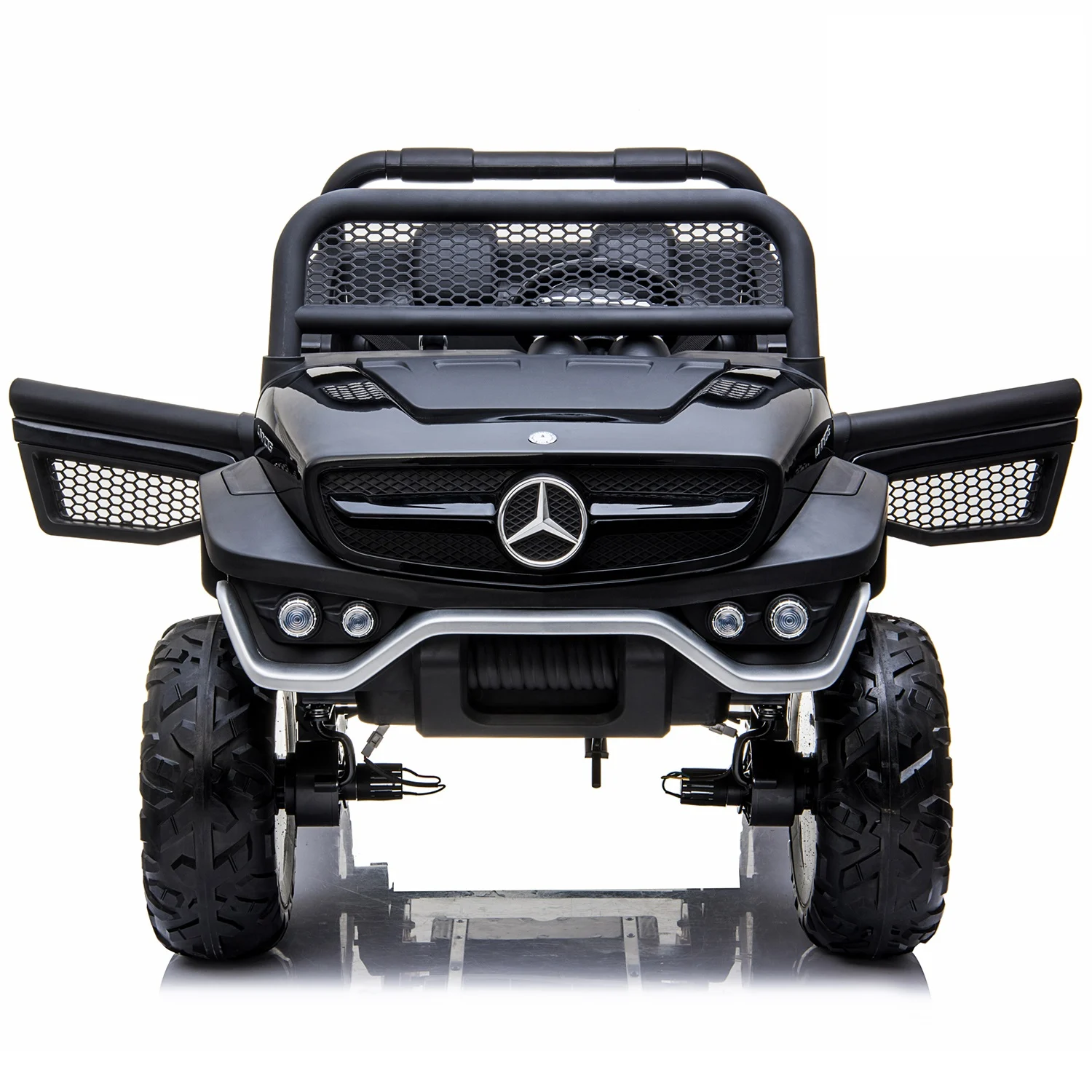 Licensed ride-on car with 2 seats, Mercedes UNIMOG 4x4, 140W, premium, black [2]