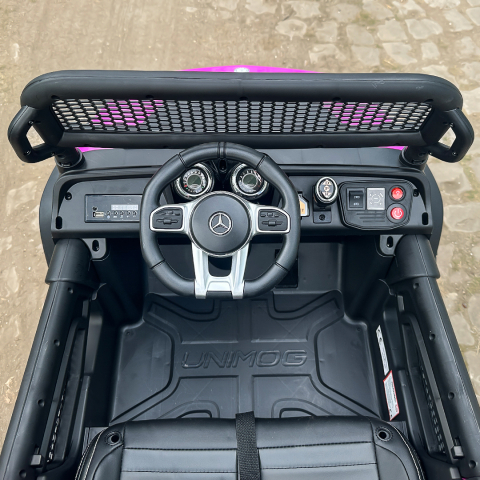 Licensed ride-on car with 2 seats, Mercedes UNIMOG 4x4, 140W, premium, pink [13]
