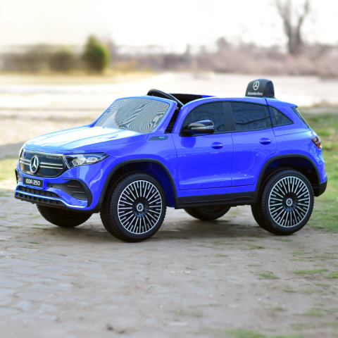 Masinuta electrica pentru copii, cu licenta Mercedes EQA, 4x4, 140W 12V premium, albastra [9]