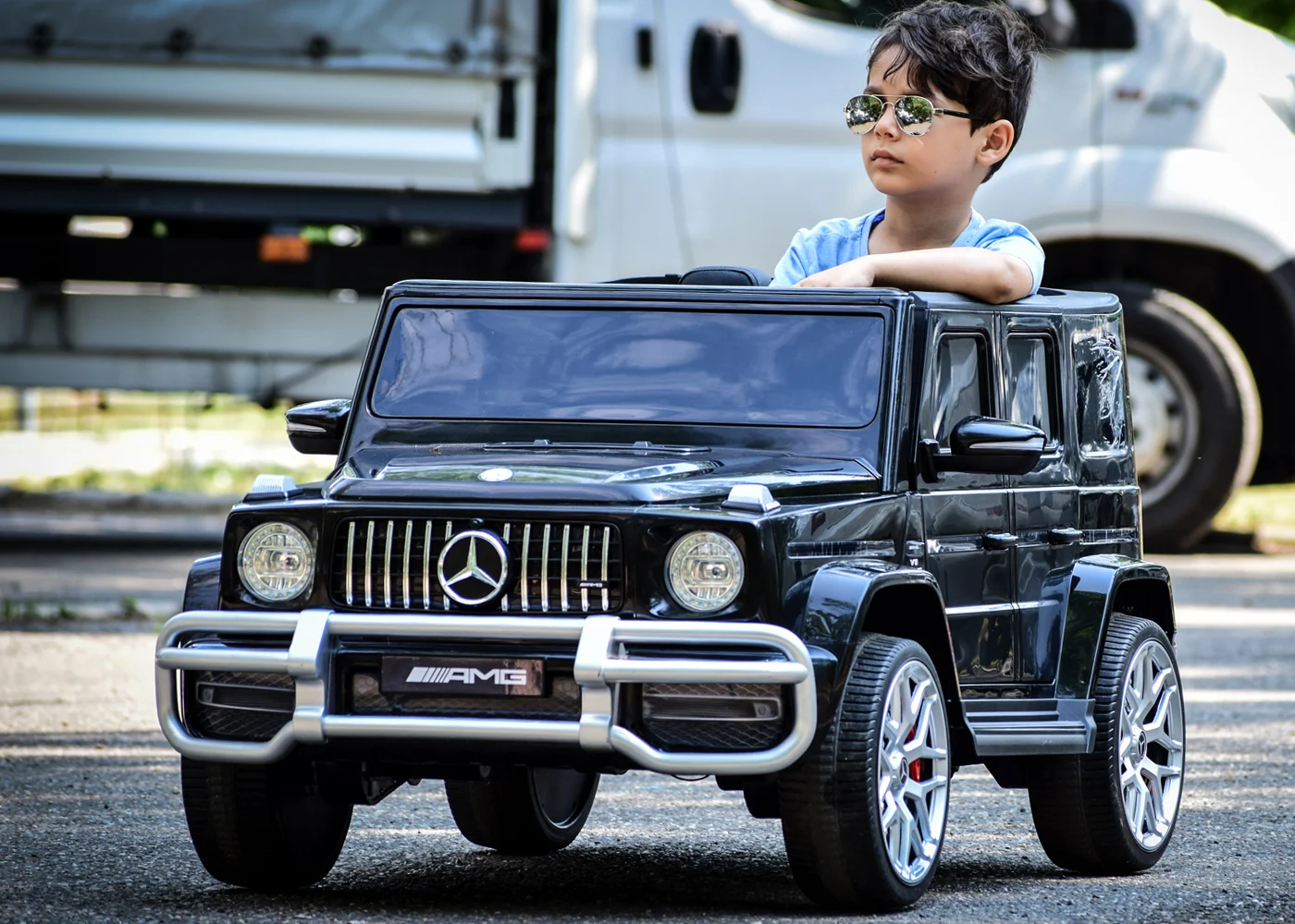 Licensed ride-on car for children Mercedes G63 XXL, 2 seats, 4x4, 180W, 12V, premium, black [8]