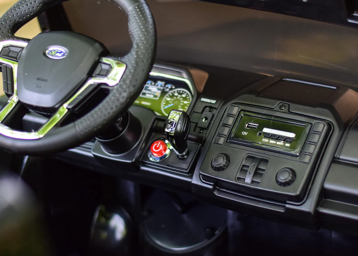 Masinuta electrica pentru copii, Ford Super Duty F450, 2 locuri, 300W, 24V 14A, echipare premium, neagra [5]