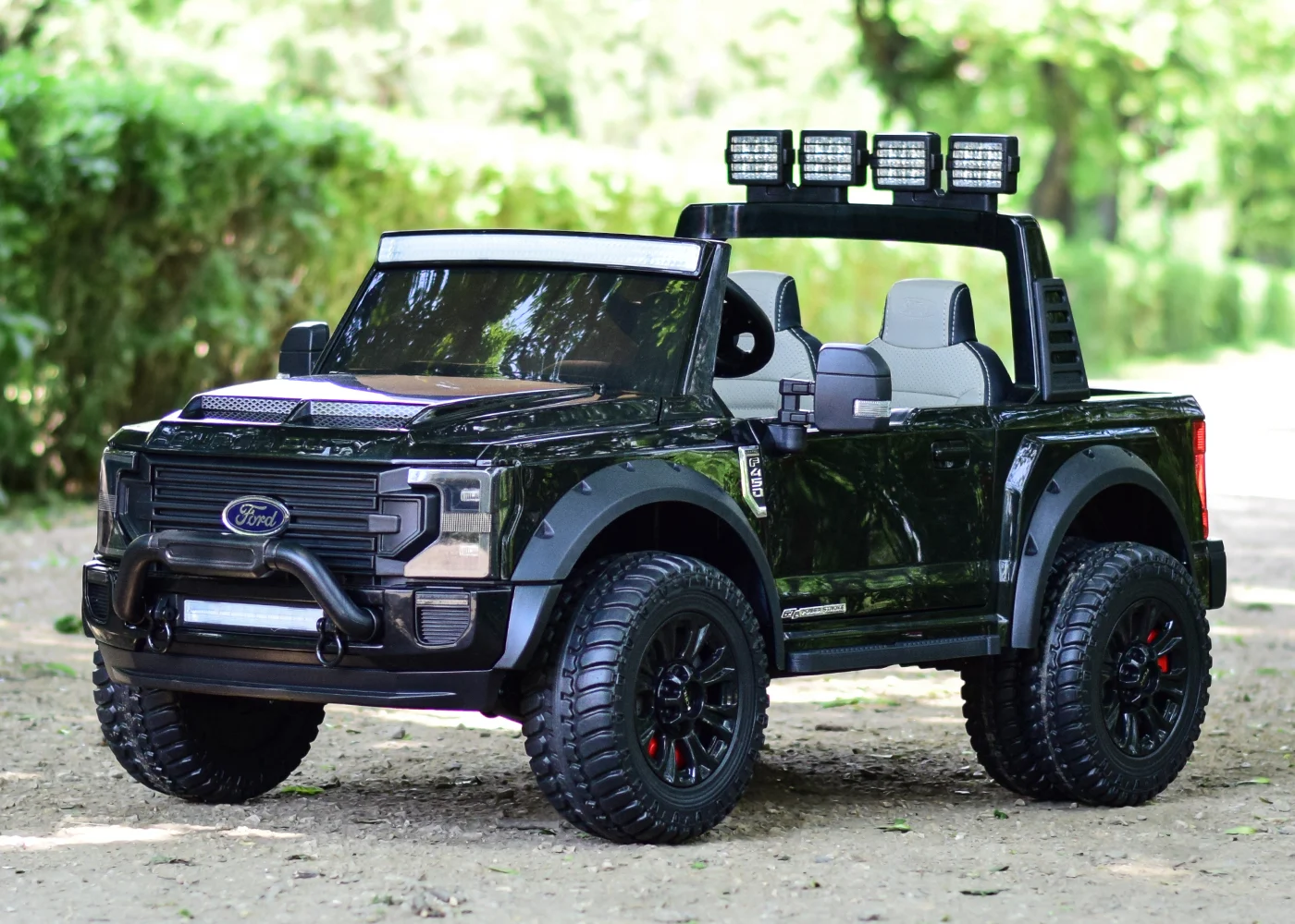 Masinuta electrica pentru copii, Ford Super Duty F450, 2 locuri, 300W, 24V 14A, echipare premium, neagra [6]