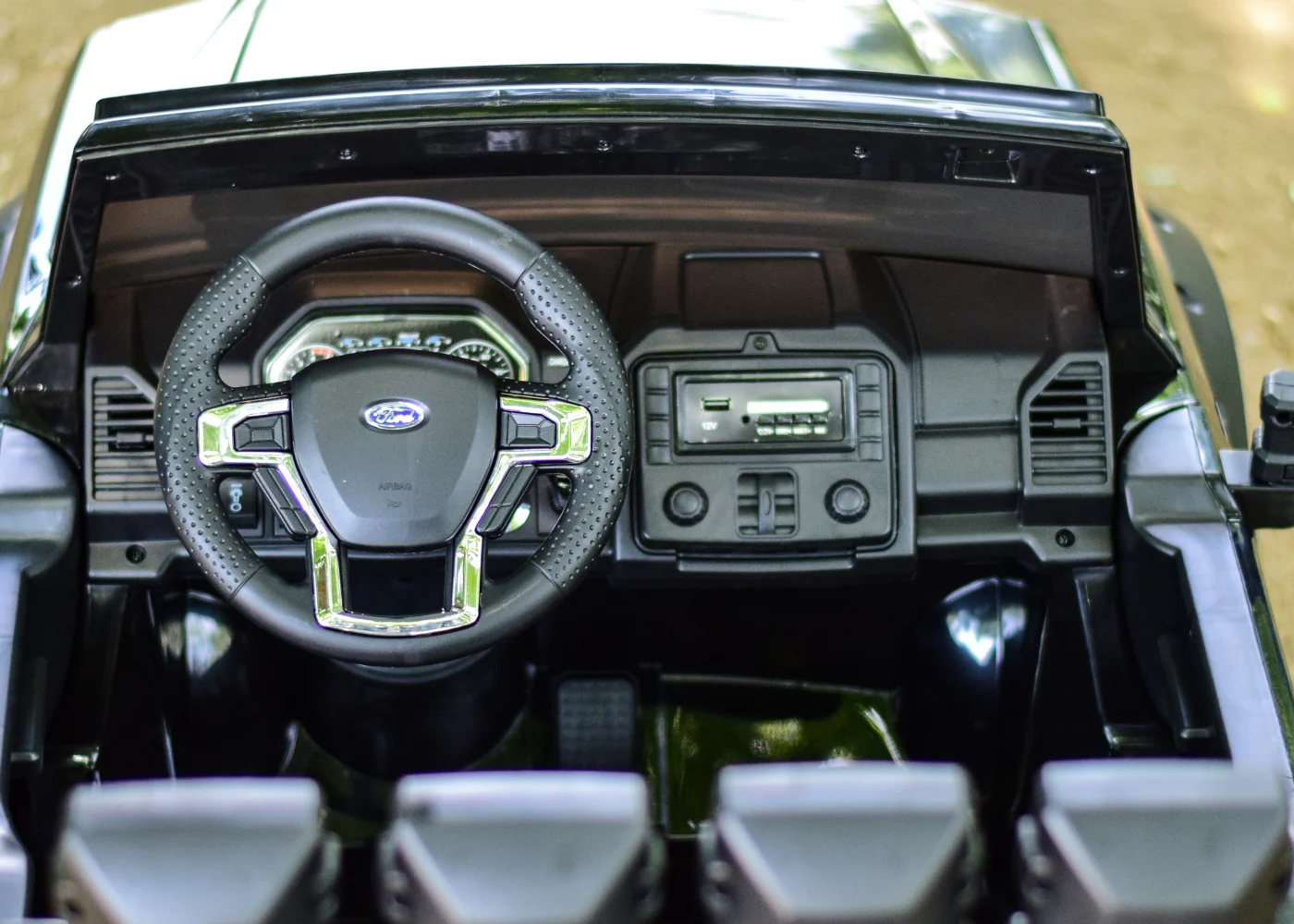 Masinuta electrica pentru copii, Ford Super Duty F450, 2 locuri, 300W, 24V 14A, echipare premium, neagra [8]