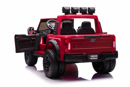 Masinuta electrica copii Ford Super Duty F450, 4x4, 180W putere, cu roti moi, Rosu [16]