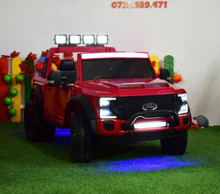 Masinuta electrica copii Ford Super Duty F450, 4x4, 180W putere, cu roti moi, Rosu [1]