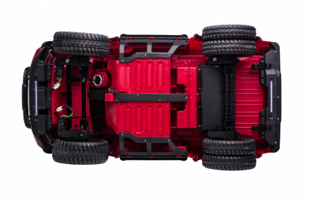 Masinuta electrica copii Ford Super Duty F450, 4x4, 180W, cu roti moi, scaun tapitat, rosie [10]