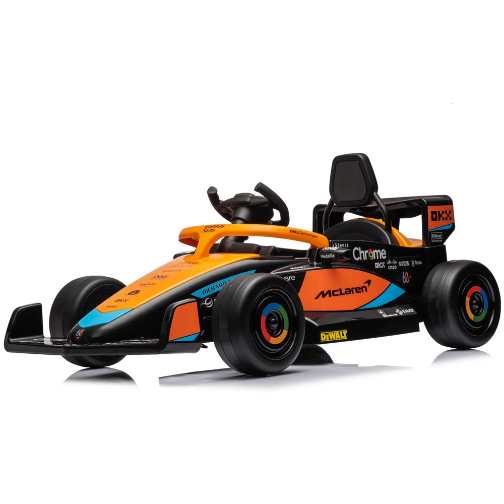 Licensed Ride On cars - Ride on kart for children, Formula 1 McLaren Racing, 70W, 12V, ecological leather seat, orange