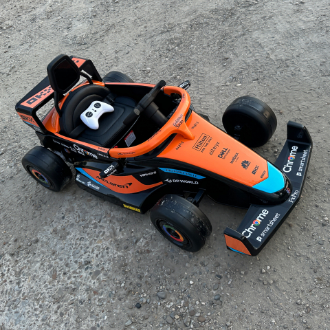 Ride on kart for children, Formula 1 McLaren Racing, 70W, 12V, ecological leather seat, orange [10]