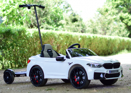 Masinuta electrica pentru copii + hoverboard, BMW M5 Competition 24V 14Ah premium, alb [3]