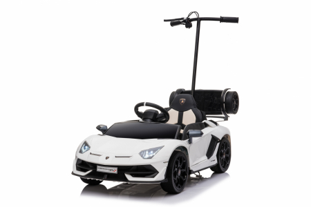 Licensed Lamborghini Aventador SVJ electric Ride-On for kids with hoverboard for parents, 70W, 12V, white [1]