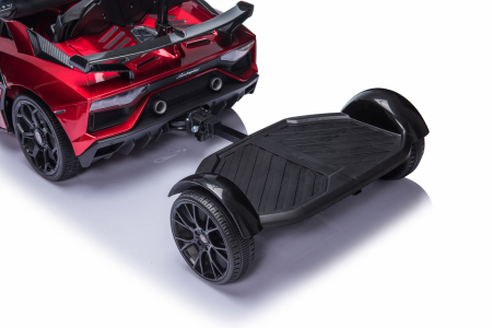 Licensed Lamborghini Aventador SVJ electric Ride-On for kids with hoverboard for parents, 70W, 12V, red color [19]