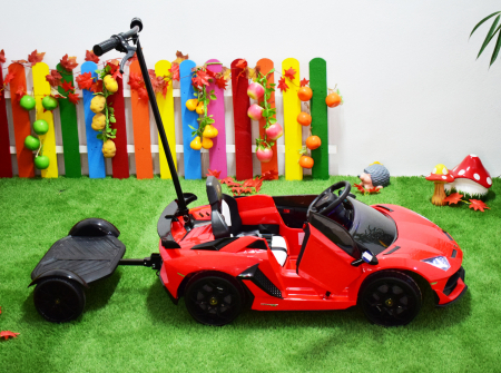 Licensed Lamborghini Aventador SVJ electric Ride-On for kids with hoverboard for parents, 70W, 12V, red color [8]