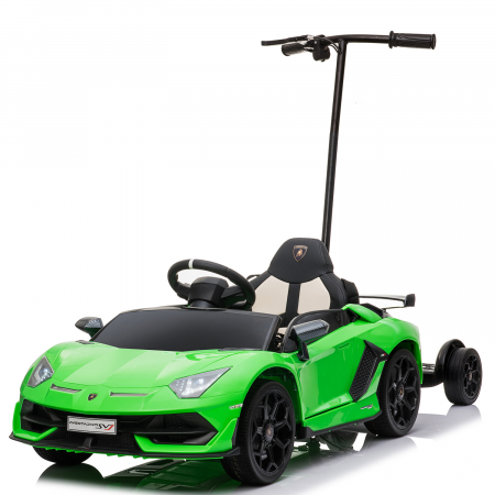 Masinute electrice - Masinuta electrica pentru copii Lamborghini Aventador SVJ, 70W, 12V, cu Hoverboard pentru parinti, Verde