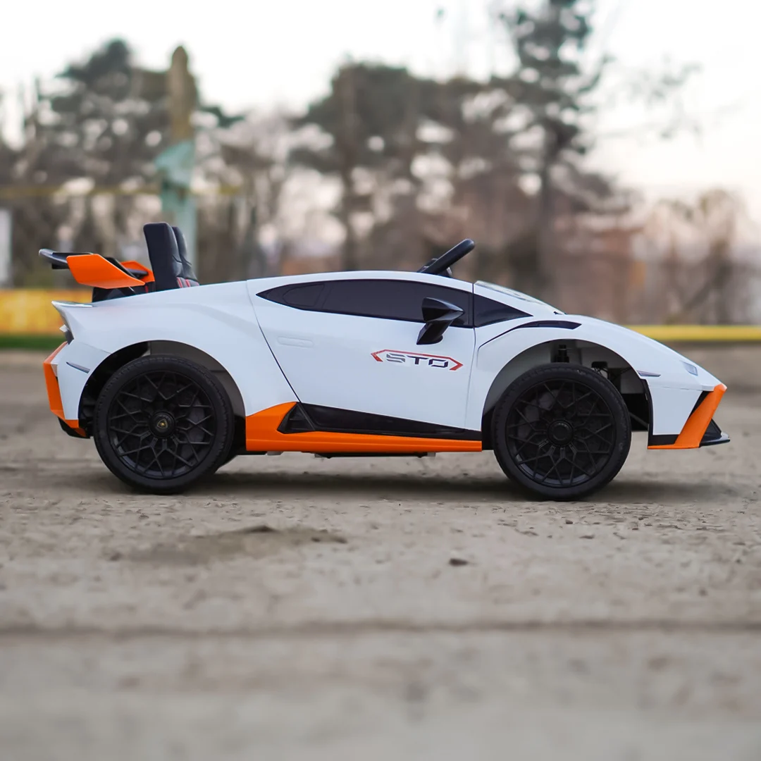 Lamborghini Huracán STO 12V 80W Premium Kids Electric Ride-On Car, White [2]