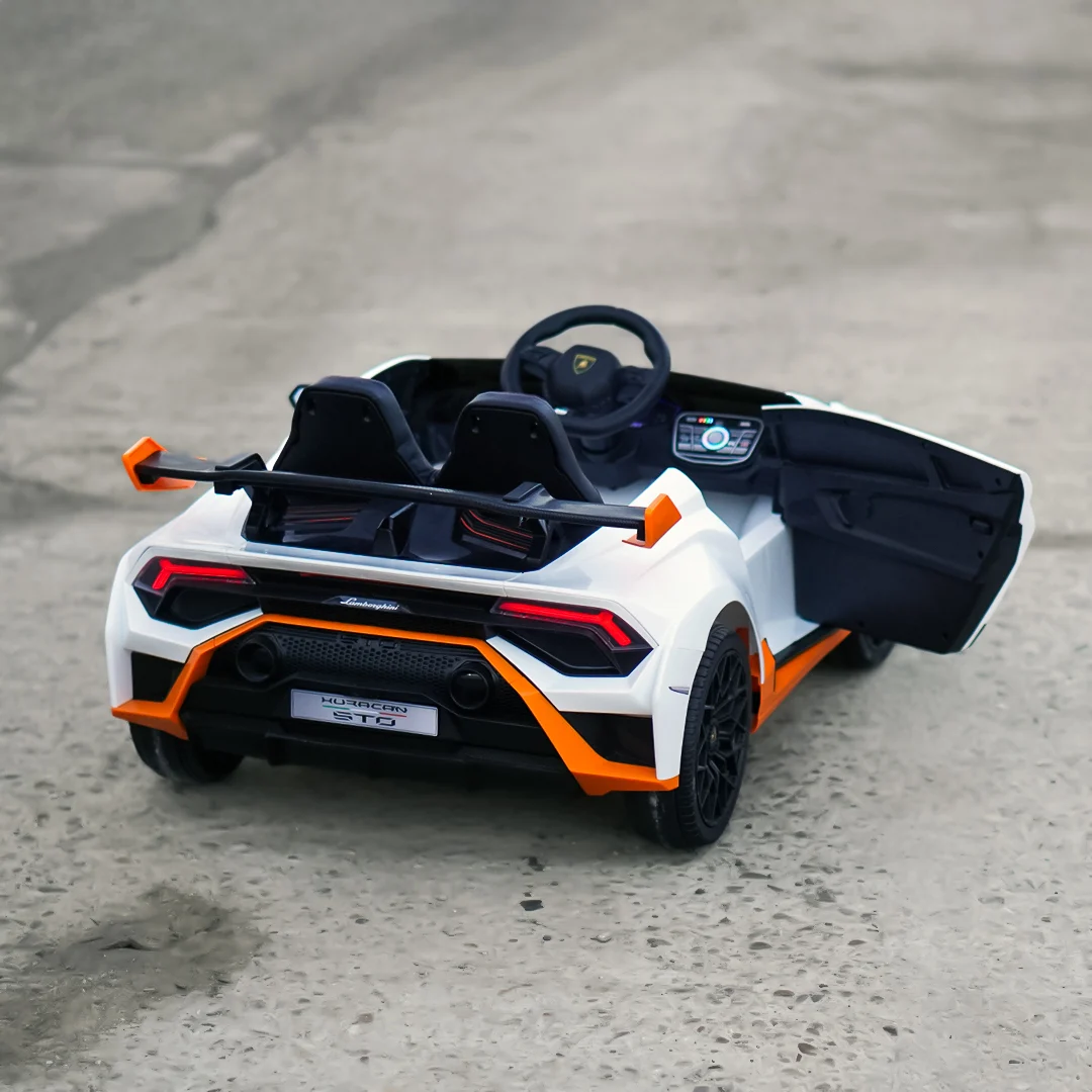 Lamborghini Huracán STO 12V 80W Premium Kids Electric Ride-On Car, White [4]