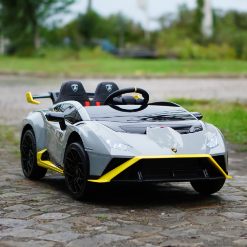 Lamborghini Huracán STO 12V 80W Premium Kids Electric Ride-On Car, grey [1]
