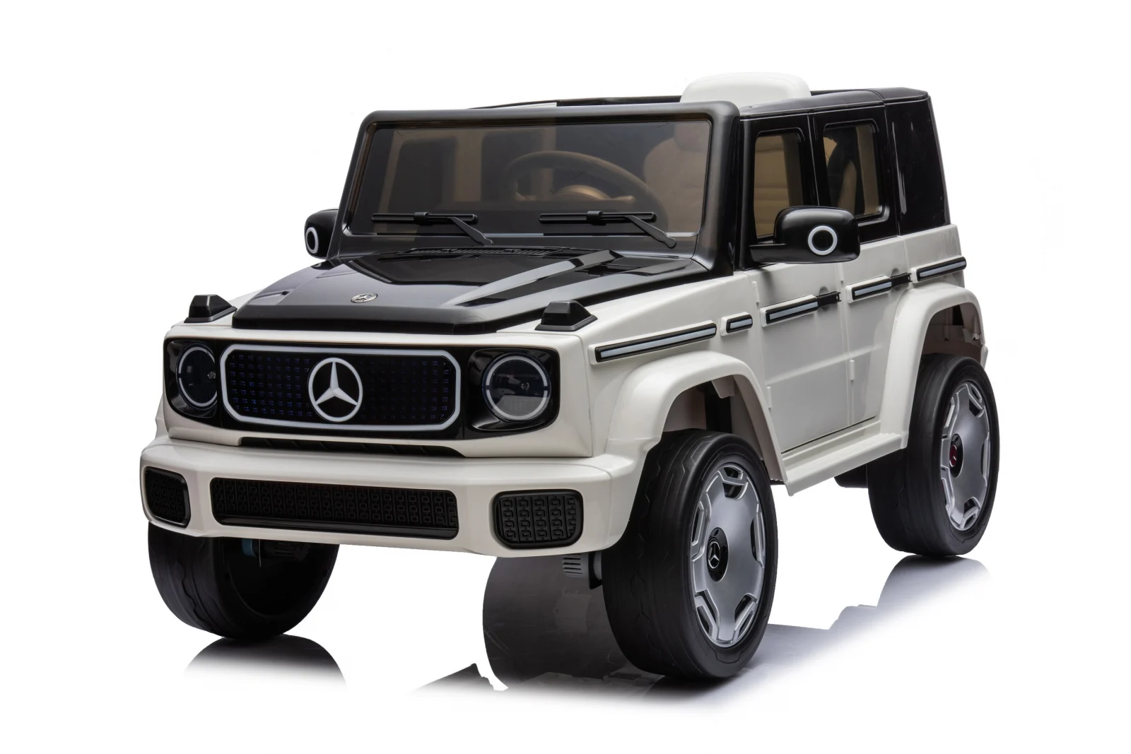 Masinute electrice - Masinuta electrica pentru copii, Mercedes EQG, 140W, 12V 9Ah, Premium, alba
