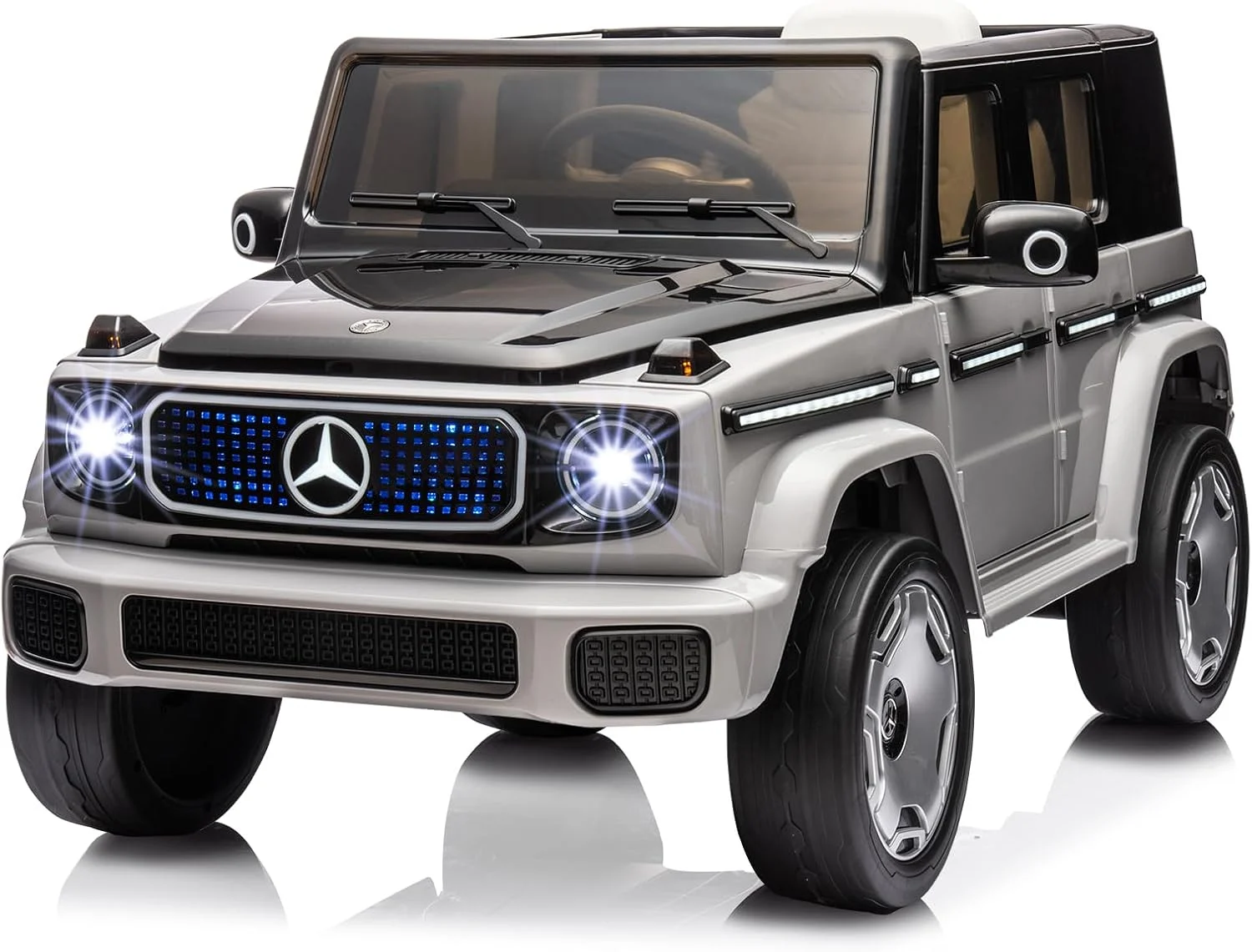 Masinute electrice - Masinuta electrica pentru copii, Mercedes EQG, 140W, 12V 9Ah, Premium, gri