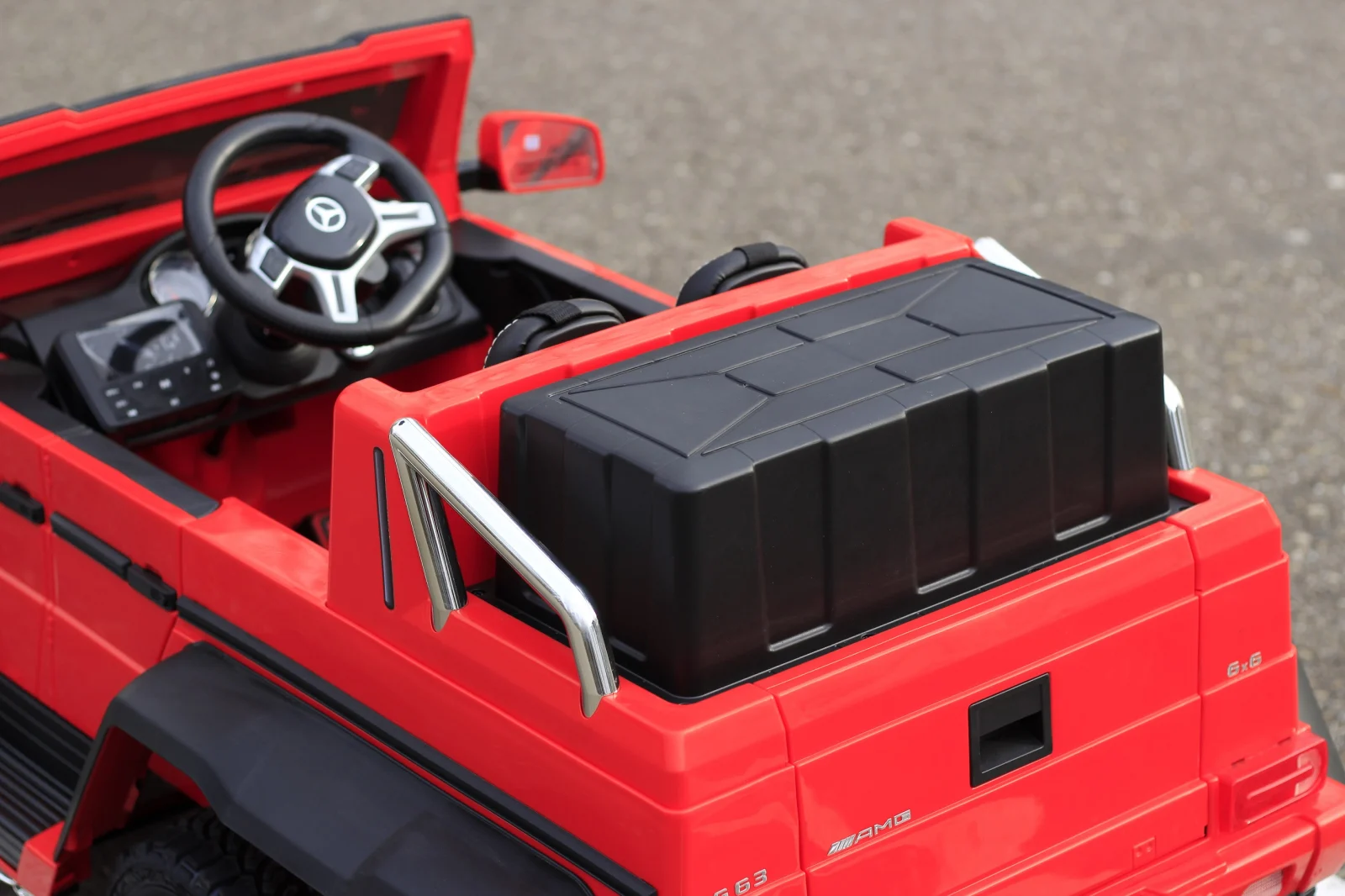 Licensed Ride On kids electric car Mercedes G63, premium, 6x6, 270W, with adult seat, red [15]