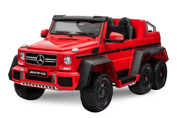 Licensed Ride On kids electric car Mercedes G63, premium, 6x6, 270W, with adult seat, red [10]