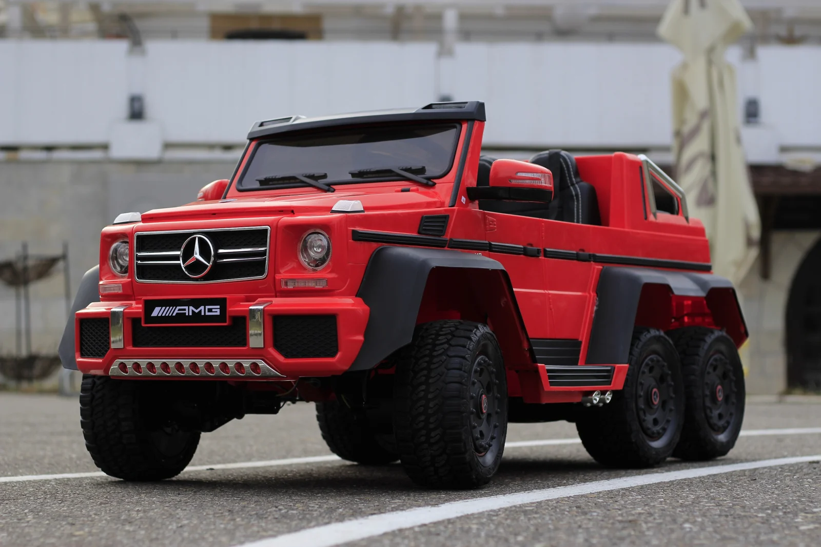 Licensed Ride On kids electric car Mercedes G63, premium, 6x6, 270W, with adult seat, red [8]