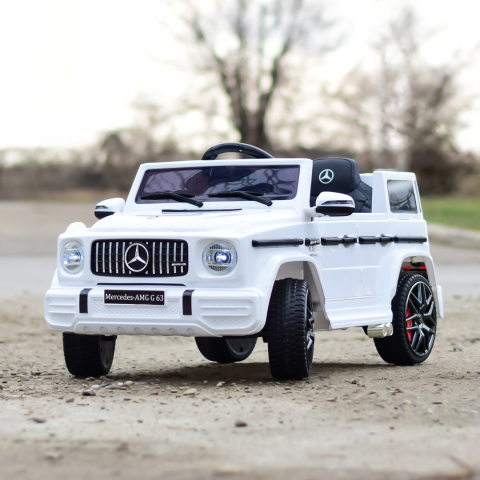 Masinuta electrica pentru copii Mercedes G63 AMG, 70W 12V, echipare premium, alba [1]