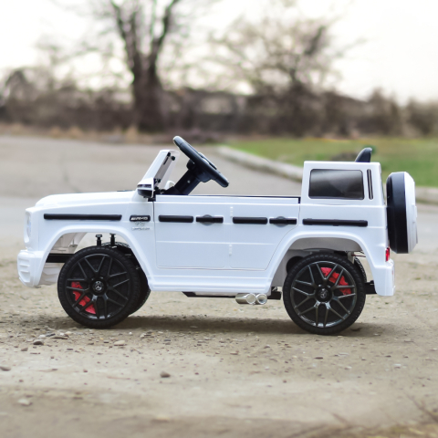 Masinuta electrica pentru copii Mercedes G63 AMG, 70W 12V, echipare premium, alba [6]