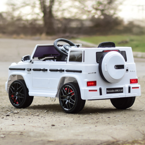 Masinuta electrica pentru copii Mercedes G63 AMG, 70W 12V, echipare premium, alba [7]
